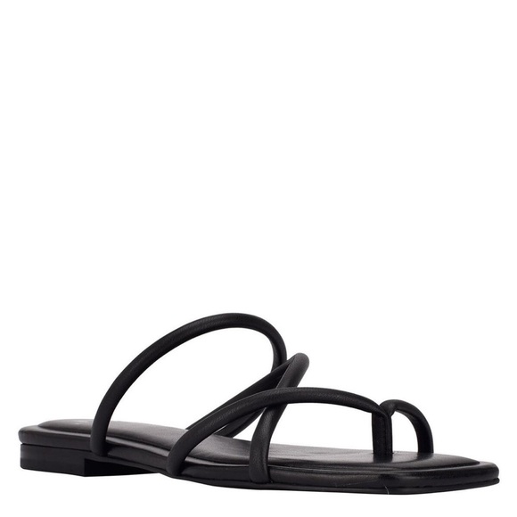 NEW Marc Fisher Fiada Leather Sandals in Black - Size 6M - Picture 3 of 7